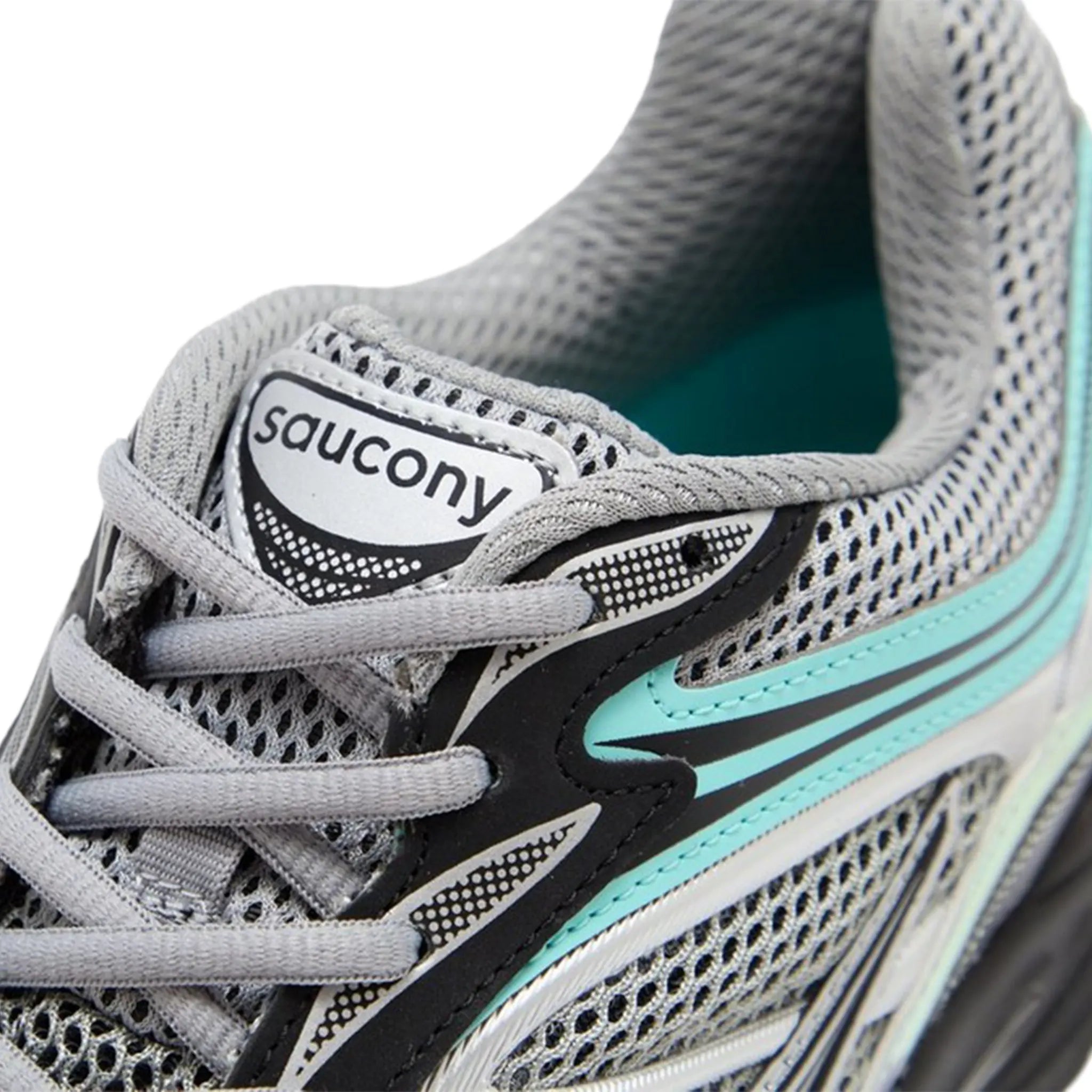 Detailed View of Saucony Progrid Omni 9 Silver Teal Grey